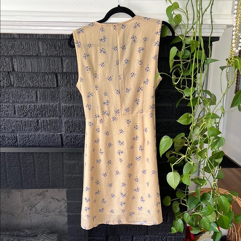 Yellow Sleeveless Wrap Mini Sundress - Picture 4 of 4